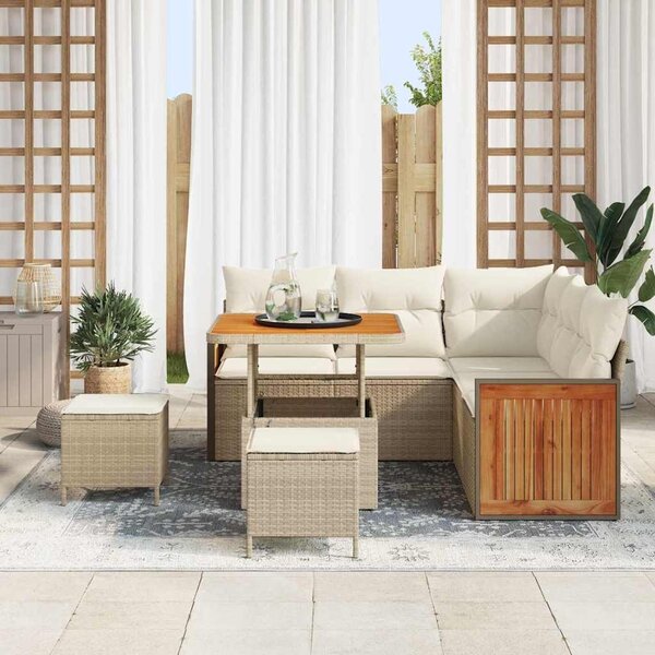 VidaXL Kerti Kanapé Szett párnával 8 pcs Beige és krém