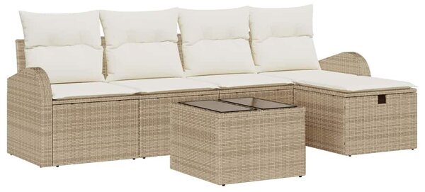 VidaXL Kerti Kanapé Szett 6 pcs bézs és krémszínű 234 x 117 x 85 cm