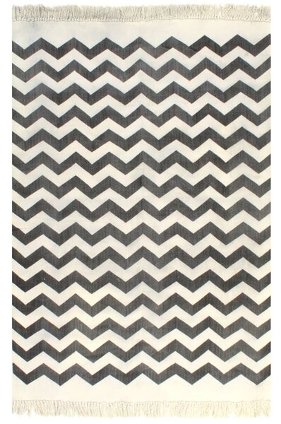 Fekete-fehér pamut szőnyeg mintával SORTO 120 x 180 cm