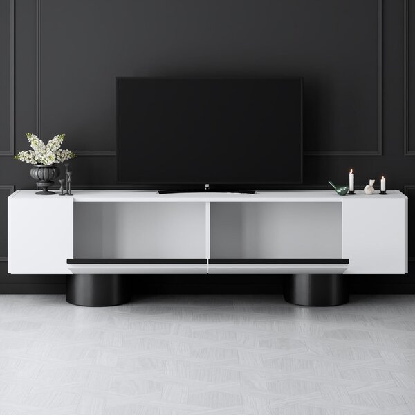 Hanah Home TV-állvány fehér, fekete Bohem - fehér, fekete