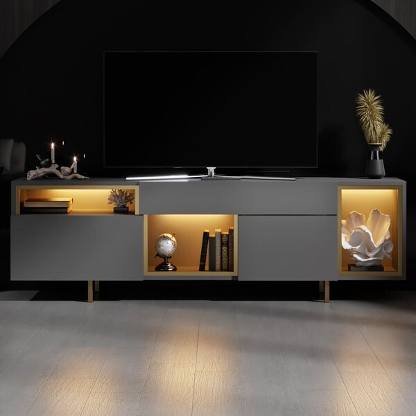 Hanah Home TV-állvány Antracit Arany Norm - Antracit, Arany