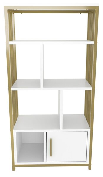 Hanah Home Valero könyvespolc - Fehér, Arany