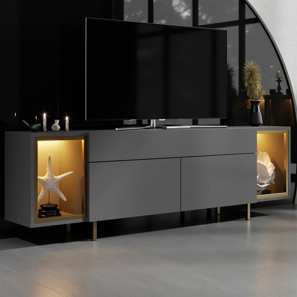 Hanah Home Zenith TV állvány, antracit/arany