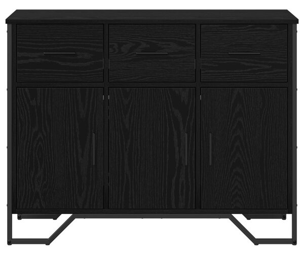 Oldalszekrény Fekete tölgy 97x32.5x74.5 cm Engineered Wood