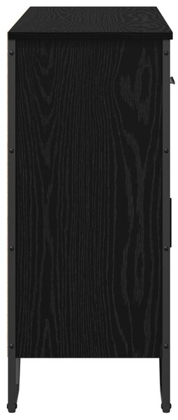 Oldalszekrény Fekete tölgy 97x32.5x74.5 cm Engineered Wood