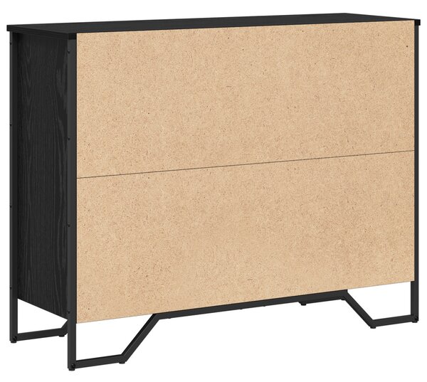 Oldalszekrény Fekete tölgy 97x32.5x74.5 cm Engineered Wood