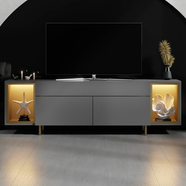 Hanah Home Zenith TV állvány, antracit/arany