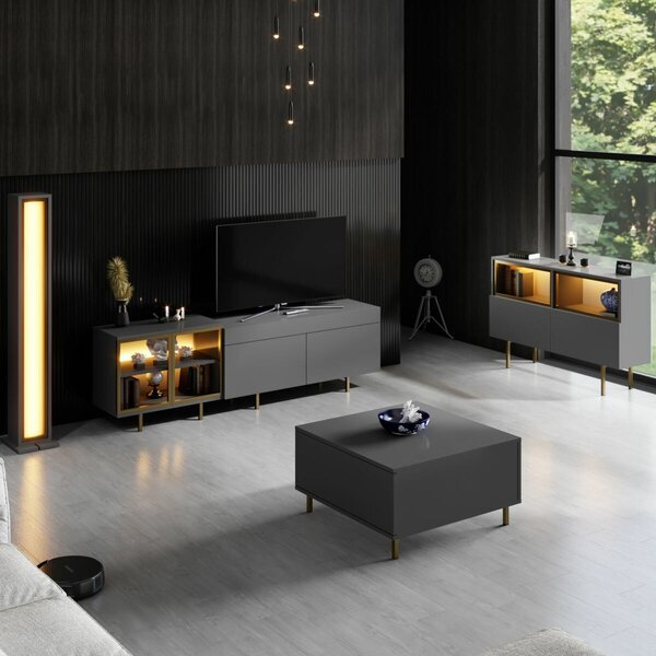 Hanah Home TV állvány Antracit Arany Vienna - Antracit, Arany
