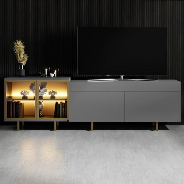 Hanah Home TV állvány Antracit Arany Vienna - Antracit, Arany