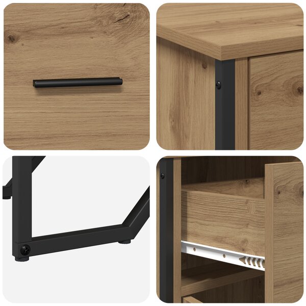 Sideboard Artisan Oak 97x32,5x74,5 cm Szerelt Fa