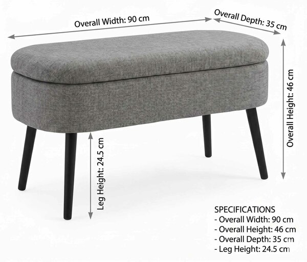 Atelier Del Sofa Puff Szürke Oslo Lenvászon - Szürke