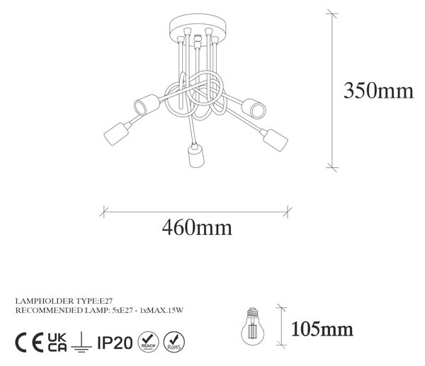 Opviq Viraj antik fekete csillár - 10880