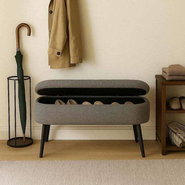 Atelier Del Sofa Puff Szürke Oslo Lenvászon - Szürke