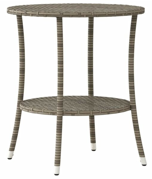 2 db szürke polyrattan dönthető kerti szék asztallal