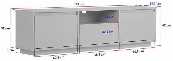 Hanah Home TV állvány Natural White Sentinel - Természetes fehér
