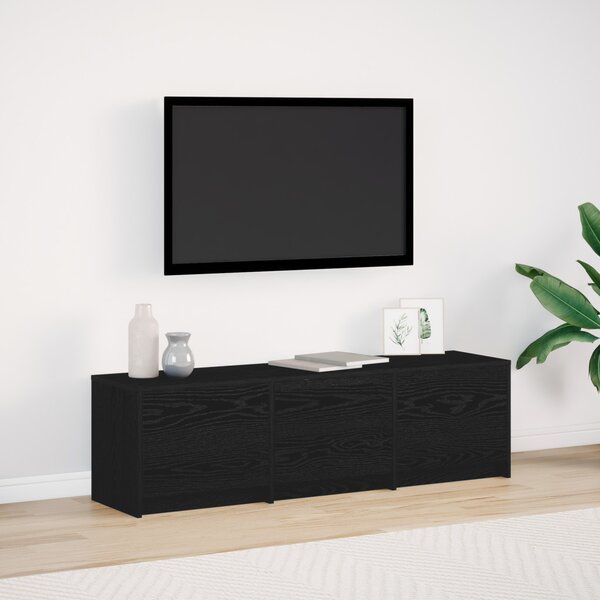 TV Szekrény LED Fekete Tölgy 140x34x40 cm Szerelt Fa