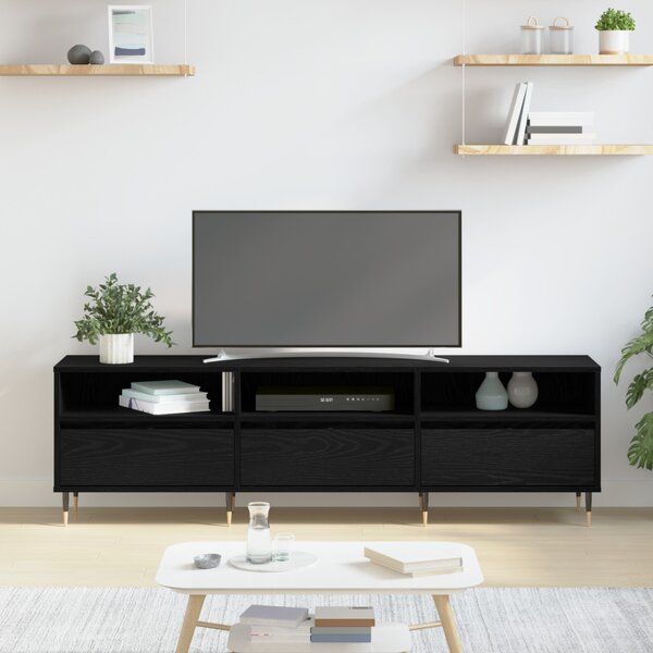 TV szekrény Fekete tölgy 150 x 30 x 45 cm Faanyag