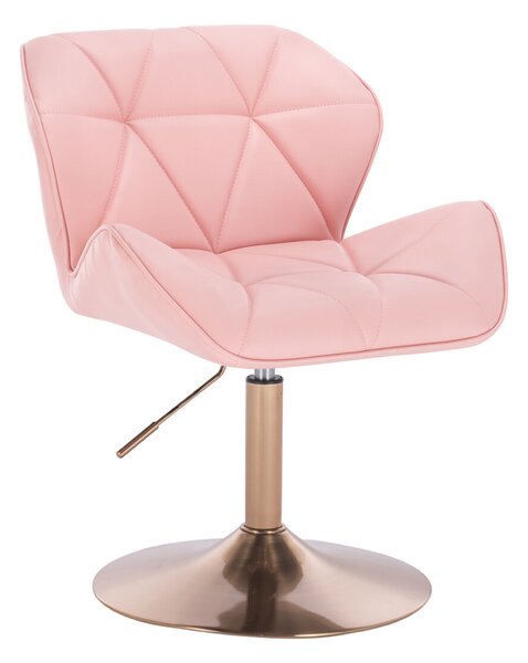 HC111N Rózsaszín modern műbőr szék arany lábbal