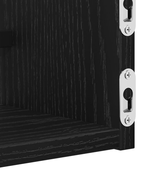 Falipolcok 2 db Fekete Tölgy 60x16x14 cm Műszaki Fa