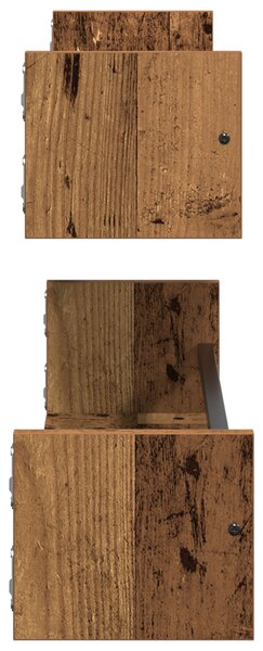 Fali Polcok 2 db Régi Fa 80x16x14 cm Mérnöki Fa