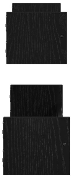 Falipolcok 2 db Fekete Tölgy 60x16x14 cm Műszaki Fa