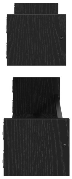 Fali Polcok 2 db Fekete Tölgy 80x16x14 cm Műszaki Fa