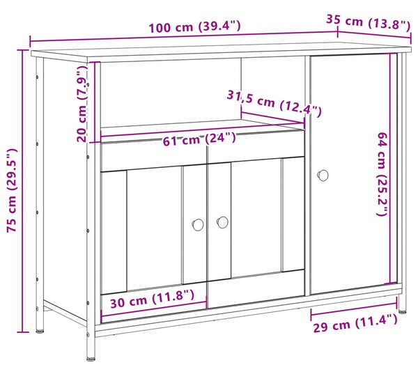 Old Wood Fotel 100x35x75 cm Műszaki Fa