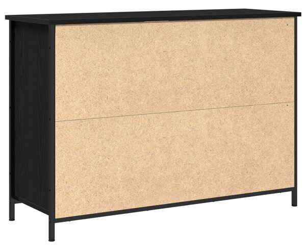 Büfé fekete tölgy 100x35x70 cm mérnöki fa és acél