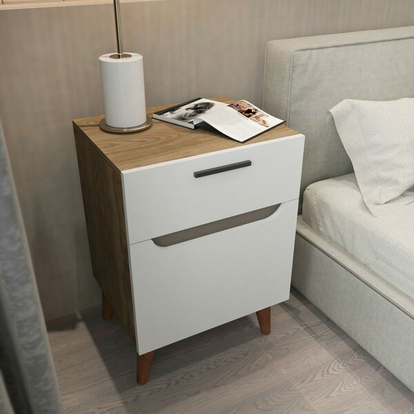 Hanah Home Nightstand White Oak Losso - White, Oak