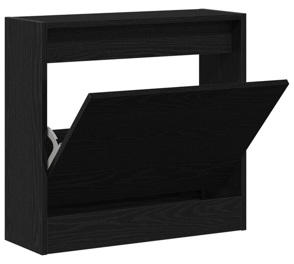 Cipőtároló Fekete Tölgy 60x21x57 cm Műanyag