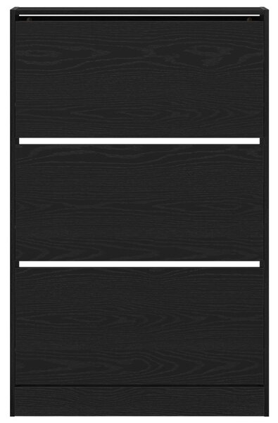 Cipőtartó Fekete Tölgy 80x21x125,5 cm Szerelt Fa