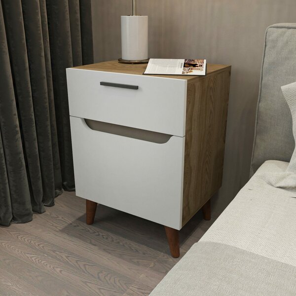 Hanah Home Nightstand White Oak Losso - White, Oak