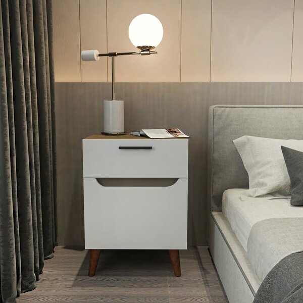 Hanah Home Nightstand White Oak Losso - White, Oak