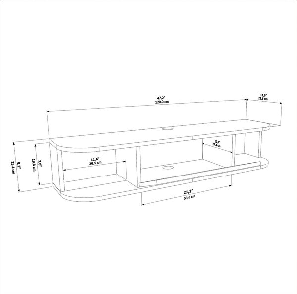 Hanah Home TV Stand White Ibarra - White