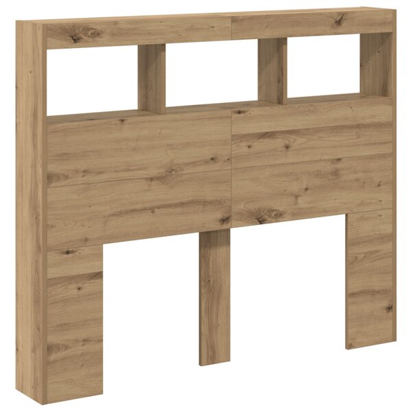 LED-es Fejtámla Szekrény kézműves tölgy 121 x 17 x 102 cm