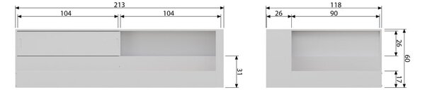 Connect fehér borovi fenyő egyszemélyes ágy, 90 x 200 cm - WOOOD