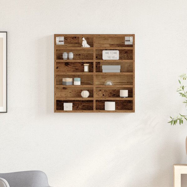 Kiállító szekrény polcokkal Öreg fa 60 x 8,5 x 58 cm Faanyag