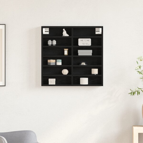 Kiállító szekrény Fekete tölgy 60 x 8,5 x 58 cm Faanyag