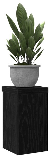 Növényállvány 2 db Fekete tölgy 10 x 10 x 18 cm Szerelt Fa