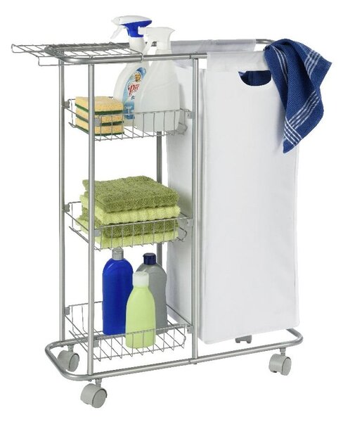 Slim univerzális gurulós polc kosárral, 28 l - Wenko
