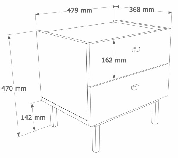 Hanah Home Éjjeliszekrény Homokszínű tölgy Luke - LK1-CS