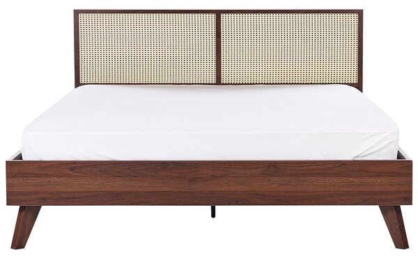 Ágy Rattan MONPAZIER 180 x 200 cm Sötétbarna