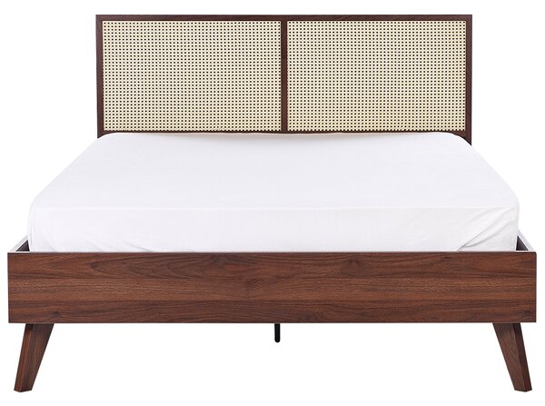 Ágy Rattan MONPAZIER 140 x 200 cm Sötétbarna