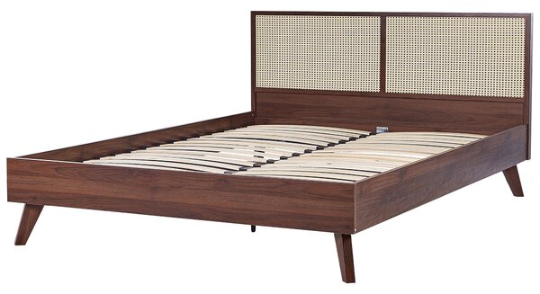 Ágy Rattan MONPAZIER 180 x 200 cm Sötétbarna