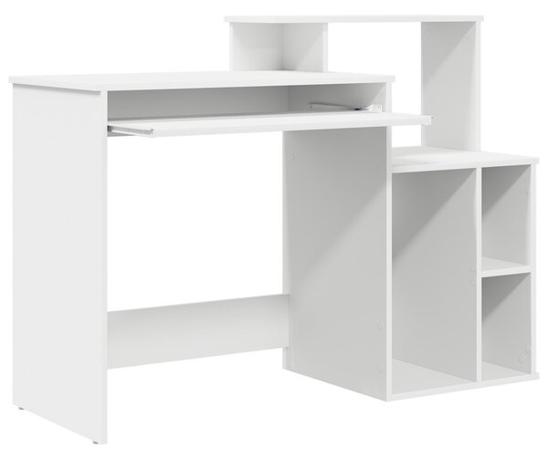 Íróasztal tárolóval Fehér 120.5x44x88.5 cm MDF