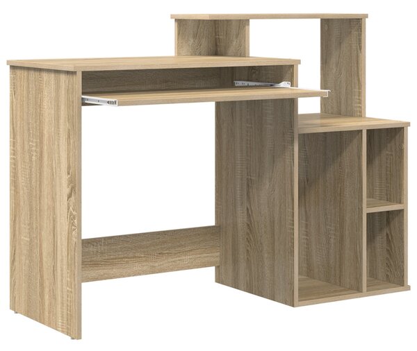 Íróasztal Tárolóval Sonoma tölgy 120,5x44x88,5 cm Szerelt fa