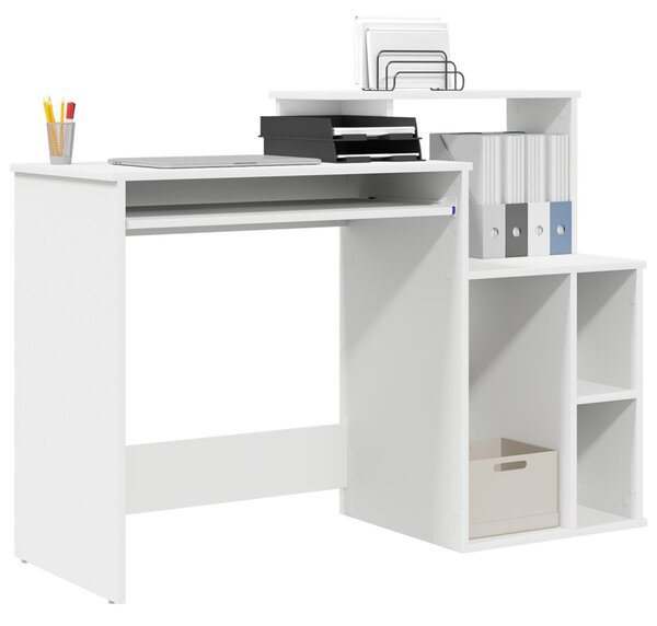 Íróasztal tárolóval Fehér 120.5x44x88.5 cm MDF