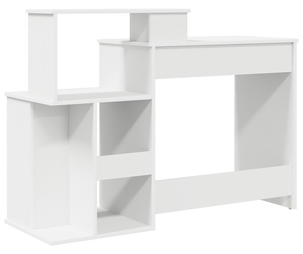 Íróasztal tárolóval Fehér 120.5x44x88.5 cm MDF