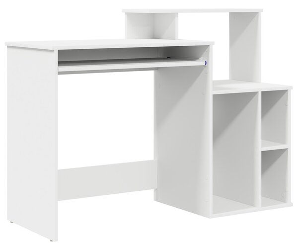 Íróasztal tárolóval Fehér 120.5x44x88.5 cm MDF