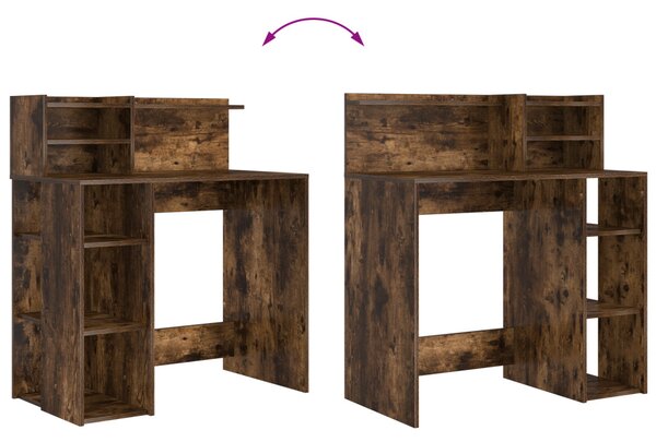 Asztal tárolóval Füstölt tölgy 90x48x101.5 cm Szerelt fa